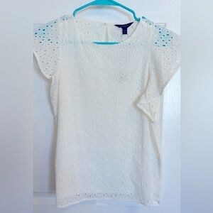 Banana Republic White Eyelet Top - Size XS Petite